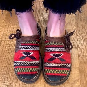 Born Aztec Wool and Leather Slip-ons